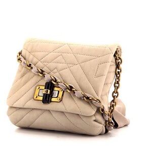 Lanvin Cream Quilted mini Crossbody Bag